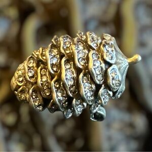 BANANA REPUBLIC BRASS VINTAGE ACORN WITH STONE!